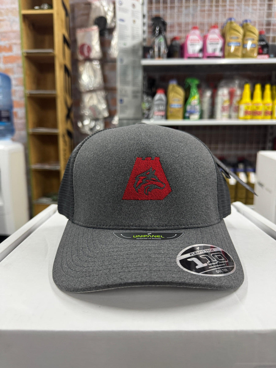 VAG Cafe Unipanel Mesh Melange Dark Grey Cap – Red Emblem