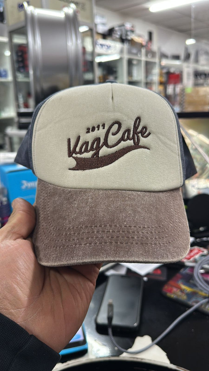 VAG CAFE Vintage Logo Cap – Navy/Stone/Chocolate – product view 3