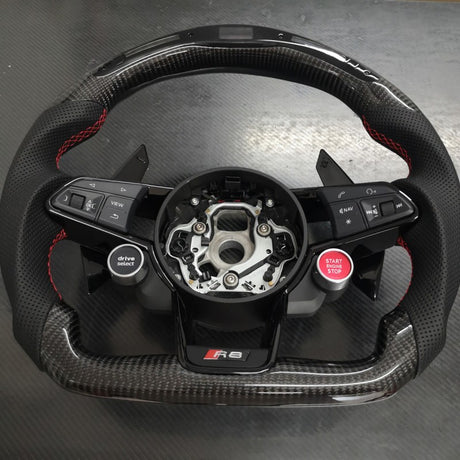 R8 TT TTS TTRS 18+ OHC LED carbon fiber steering wheel w/paddles w/buttons