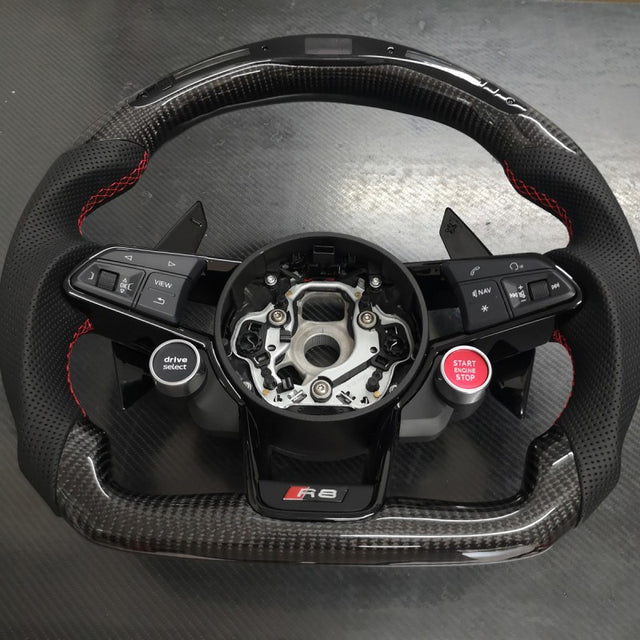 R8 TT TTS TTRS 18+ OHC LED carbon fiber steering wheel w/paddles w/buttons