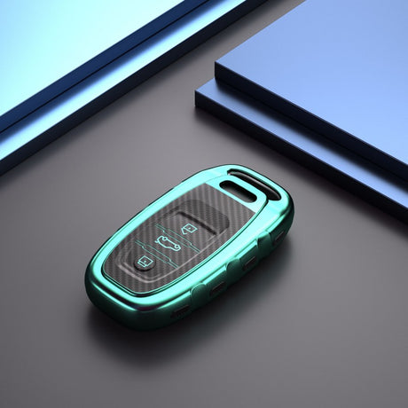 Audi TPU carbon fiber key cover (B) - Green
