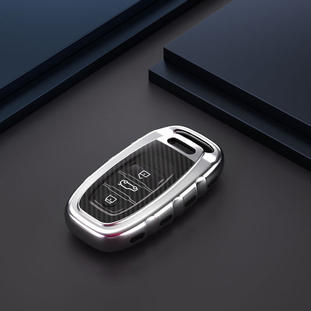 Audi TPU carbon fiber key cover (B) - Silver