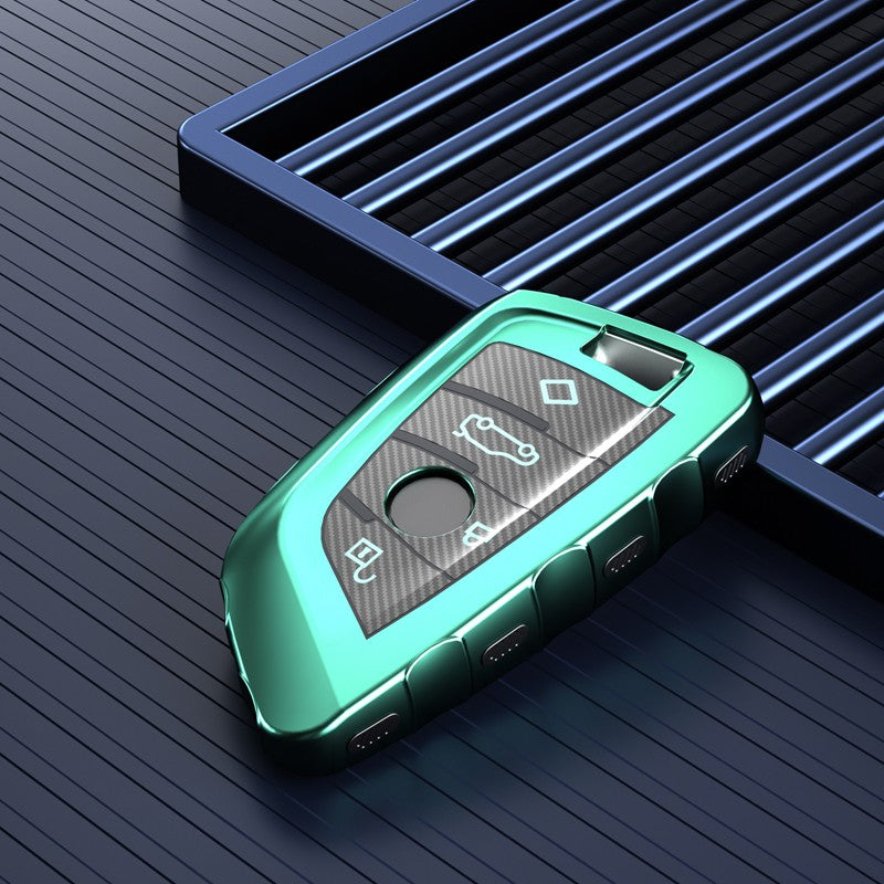 BMW TPU carbon key cover (B) - Green