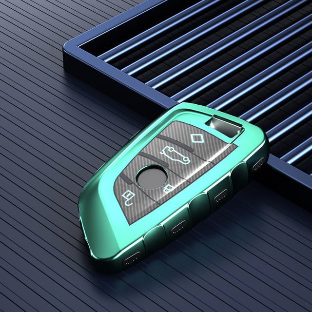 BMW TPU carbon key cover (B) - Green