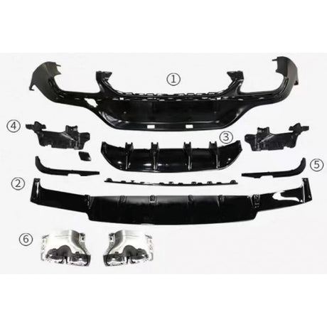 C253 20+ GLC63 coupe rear diffuser w/tailpipe