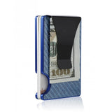 Carbon fiber card wallet (blue)