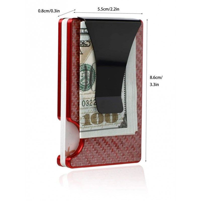 Carbon fiber card wallet (Red)