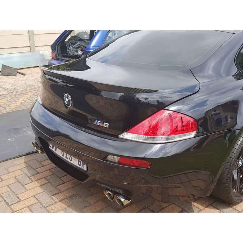 E63 M6 prefacelift V style carbon fiber boot spoiler