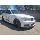 E82 Mtech V style gloss black front lip