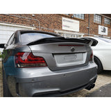 E82 PSM style gloss black boot spoiler