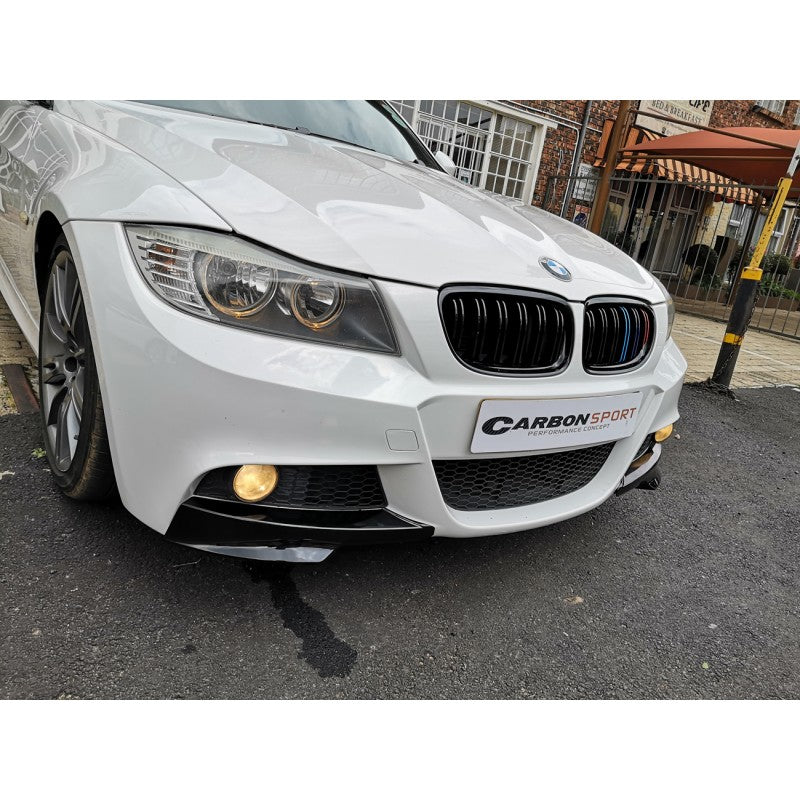 E90 09-11 LCI Mtech Gloss black front splitter (goodgo)