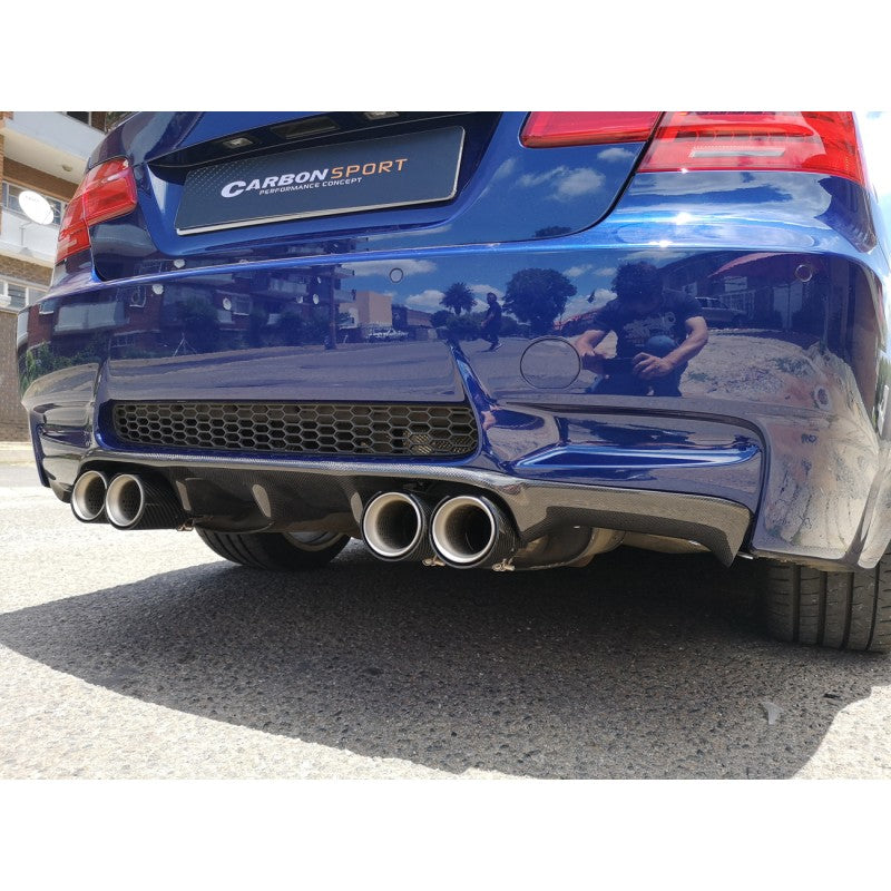 E92 M3 V2-Style carbon fiber rear diffuser