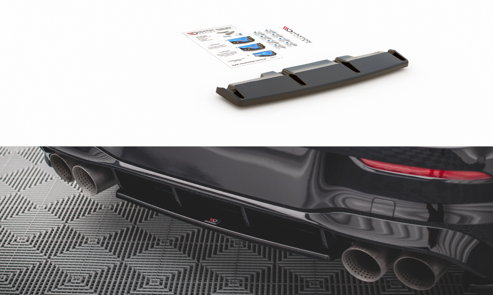 MAXTON DESIGN CENTRAL REAR SPLITTER FOR VOLKSWAGEN GOLF R MK8