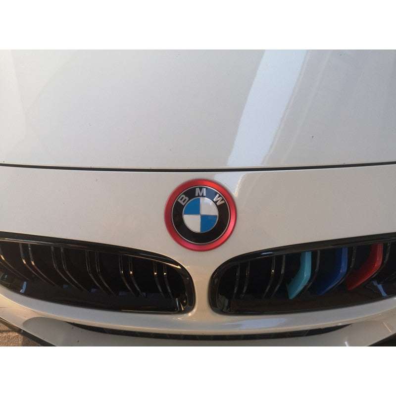 F30 front / rear badge logo aluminium ring (red)
