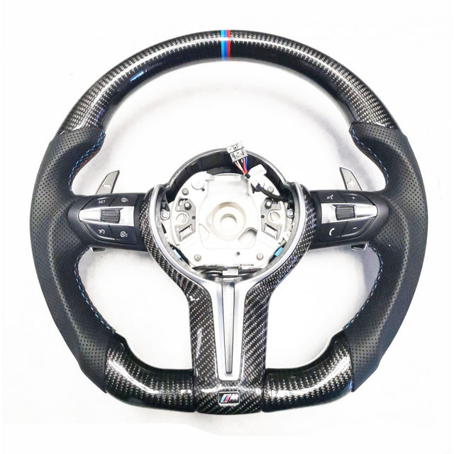 F20 F22 F30 F32 F-Series OHC carbon fiber steering wheel w/buttons w/paddles 