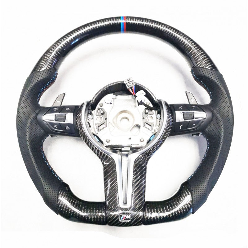 F10 F12 F15 F16 F-Series OHC carbon fiber steering wheel w/buttons w/paddles 