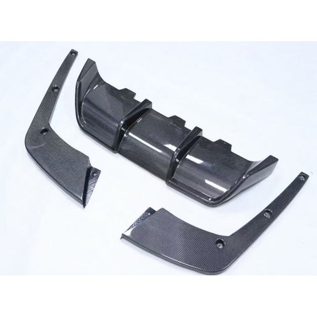 F12 M6 V style 3pcs carbon rear diffuser