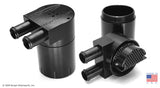Dual BMS Turbo Double Baffle Oil Catch Can Kit for N54 BMW (Vacuum & Boost)