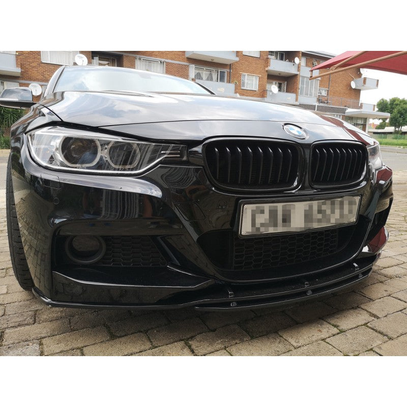 F30 Mtech 3D style gloss black 4pcs front lip