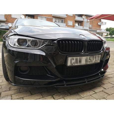 F30 Mtech 3D style gloss black 4pcs front lip