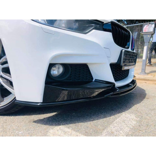 F30 Mtech 3D style gloss black 4pcs front lip