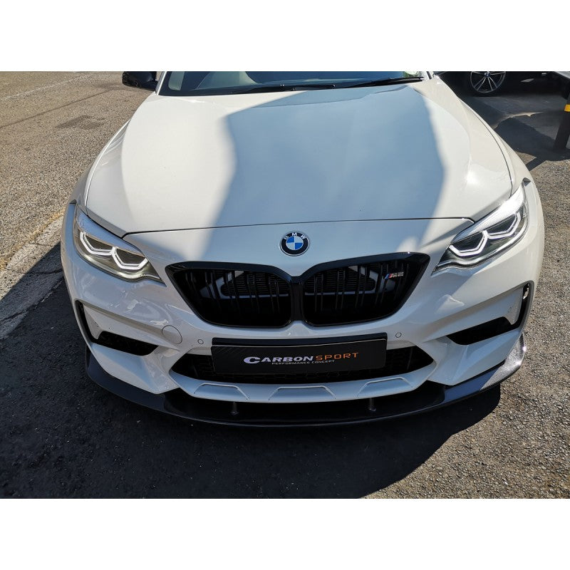 F87 M2 3D style carbon fiber front lip