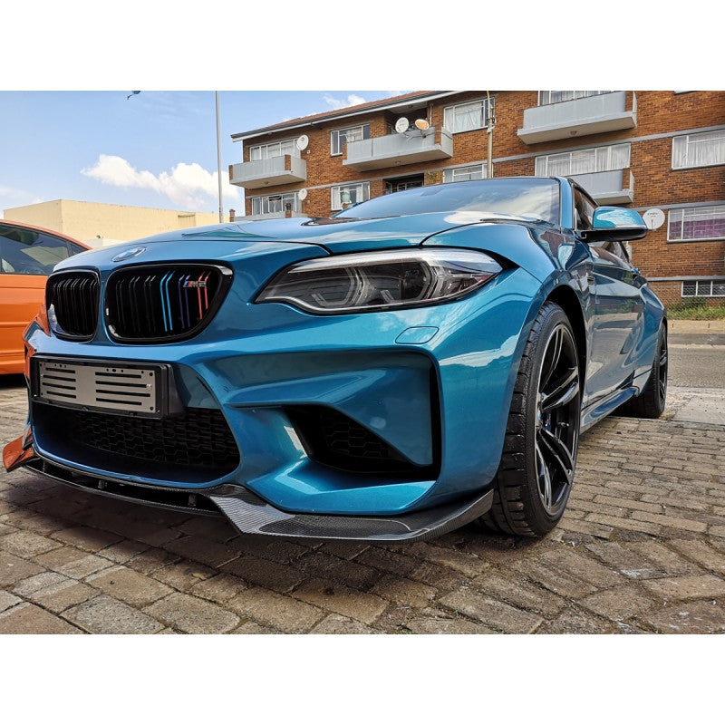 F87 M2 V style carbon fiber front lip