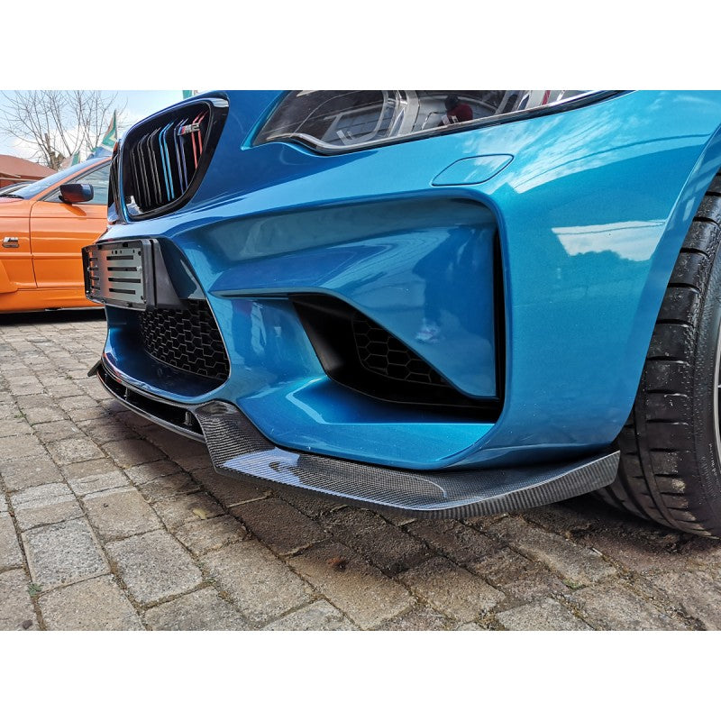 F87 M2 V style carbon fiber front lip