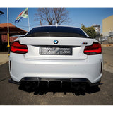 F87 M2 V style carbon fiber rear diffuser