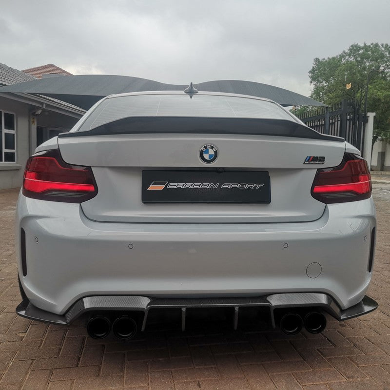 F87 M2 V style carbon fiber rear diffuser
