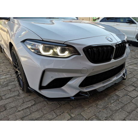 F87 M2 CS-style gloss black front lip