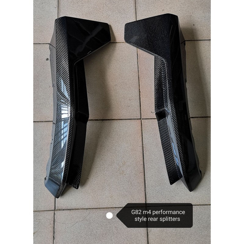 G82 M4 MP style carbon fiber rear splitters