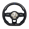 Golf 7 OHC carbon fiber steering wheel w/buttons w/blue stitching