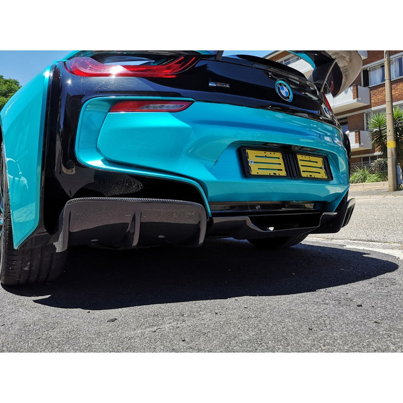 I8 Z-style carbon fiber rear diffuser (3pcs)