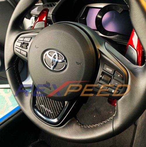 Supra GR 2020+ Carbon Steering Wheel Badge + Carbon Fiber Cluster Switch Panel Badge