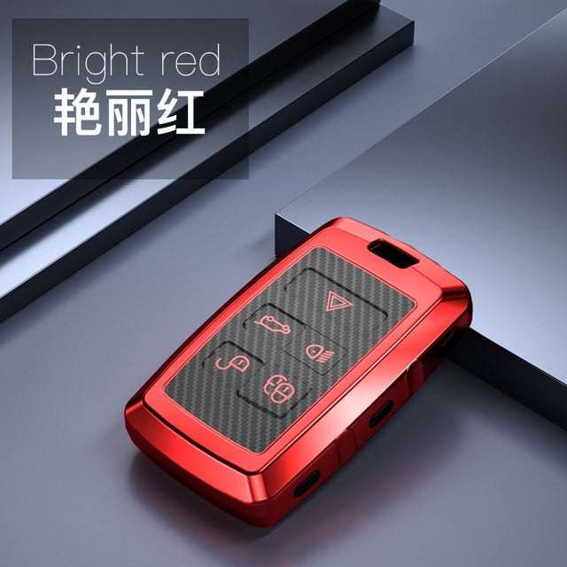 Land Rover TPU carbon fiber key cover (B) - Red