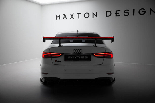 Maxton Design Carbon Spoiler Internal Brackets + LED Audi A3 S3 RS3 Sedan 8V