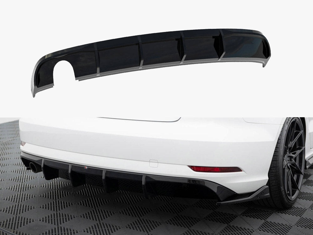 Maxton Design Rear Valance Audi A3 Sedan 8V Facelift single exhaust one side