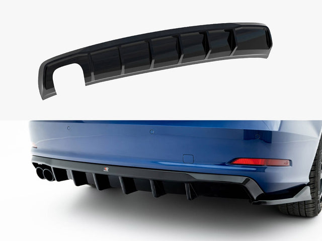 Maxton Design Rear Valance Audi A3 Sedan 8V dual exhaust one side