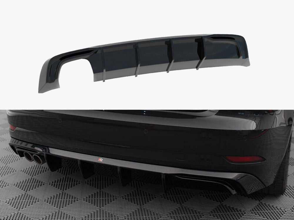Maxton Design Rear Valance Audi A3 Sportback 8V Facelift double exhaust tip
