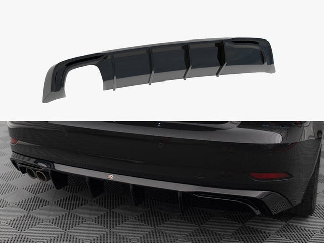 Maxton Design Rear Valance Audi A3 Sportback 8V Facelift double exhaust tip