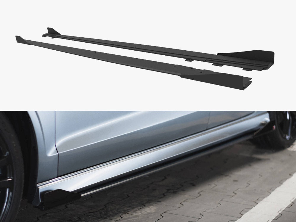 Maxton Design Street PRO Side Skirts Diffusers with Flaps Audi S3 A3 S Line Sedan 8V