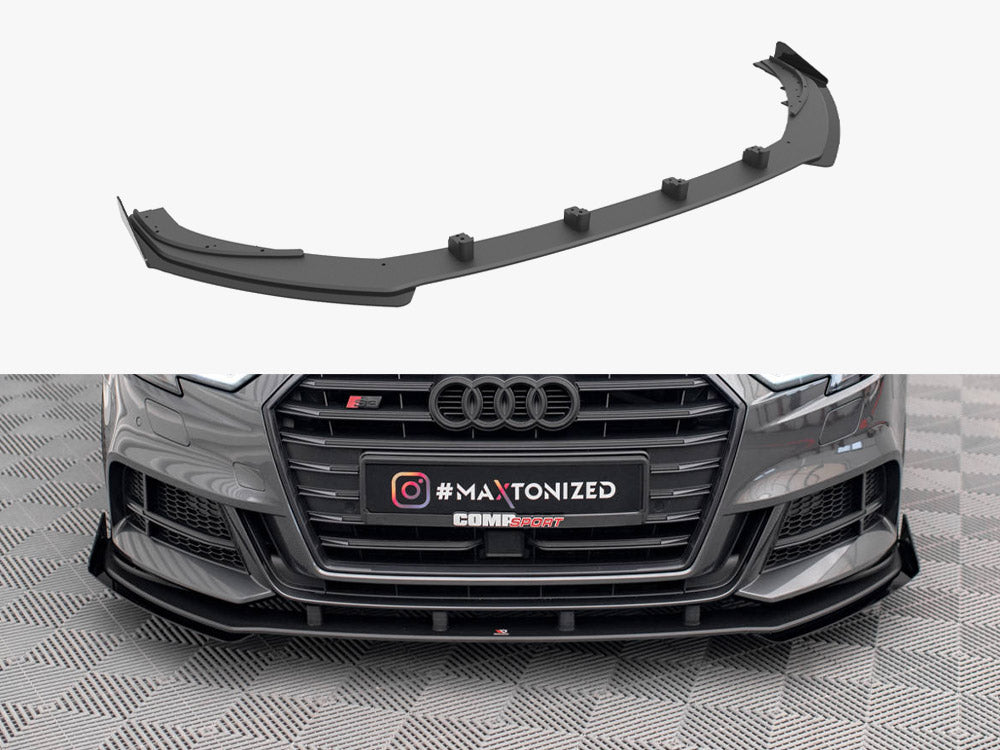 Maxton Design Street PRO front splitter V.1 and flaps Audi S3 A3 S Line Sportback 8V Facelift