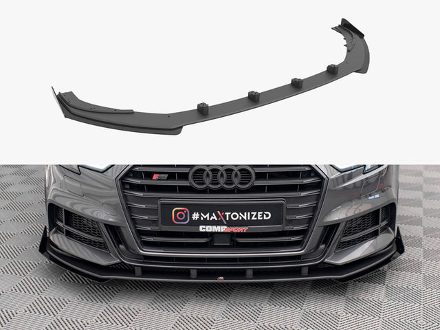Maxton Design Street PRO front splitter V.1 and flaps Audi S3 A3 S Line Sportback 8V Facelift