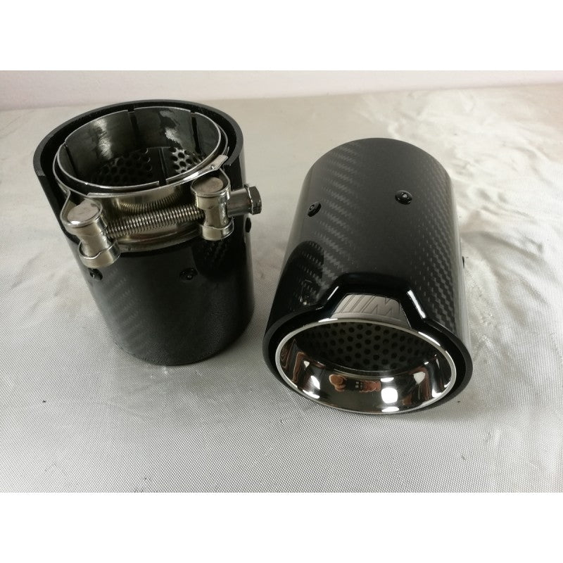 67-90mm (chrome) MP style carbon fiber tailpipe