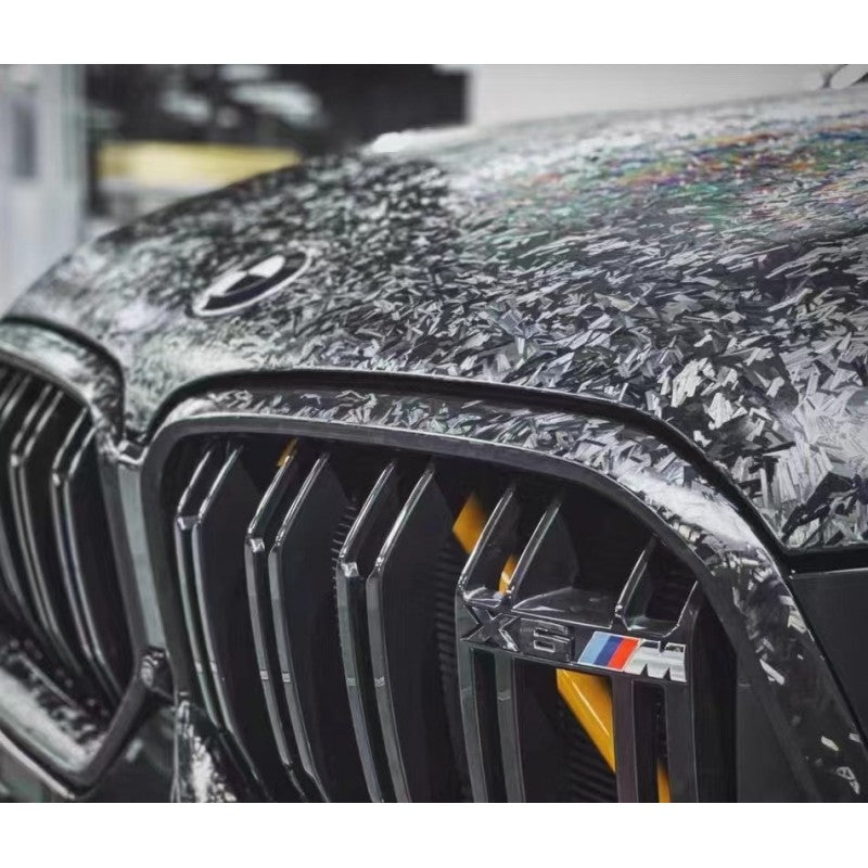 PET black 3D forged carbon vinyl wrap