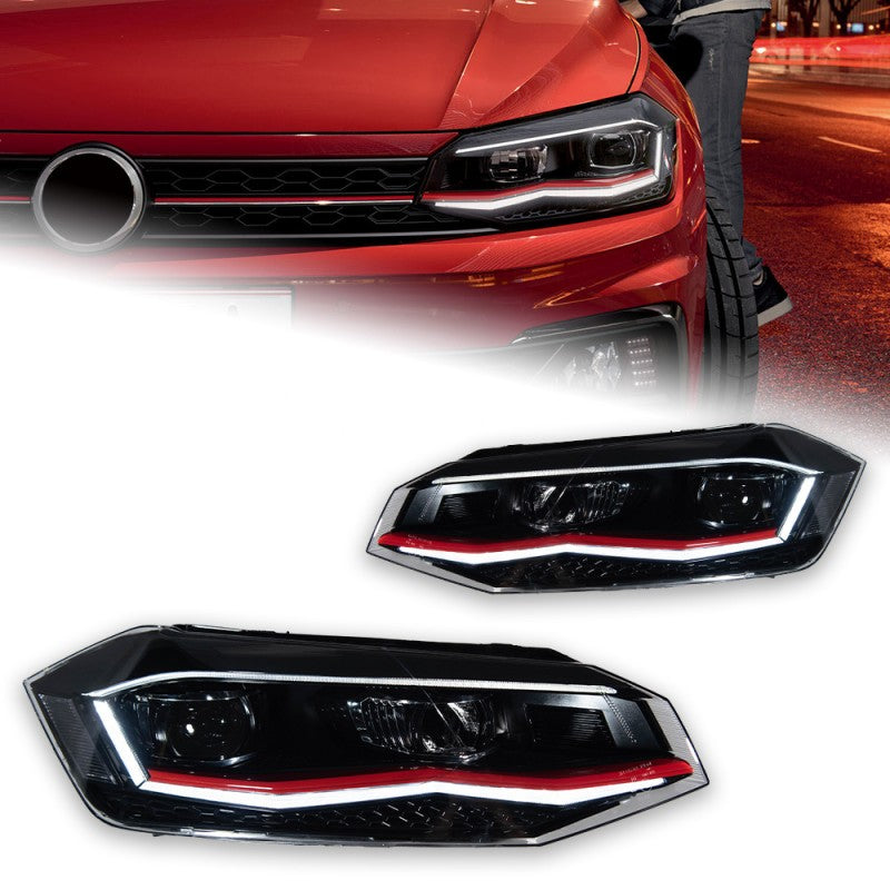 Polo 8 AW style LED Headlight (Red)