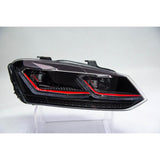 Polo 6 upgrade 7.5 style Headlights (Red)