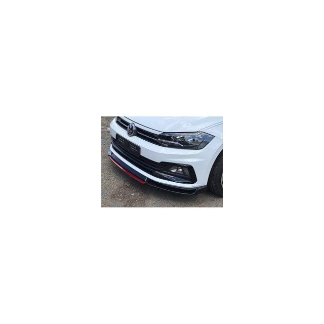 Polo 8 4pcs gloss black w/red front lip