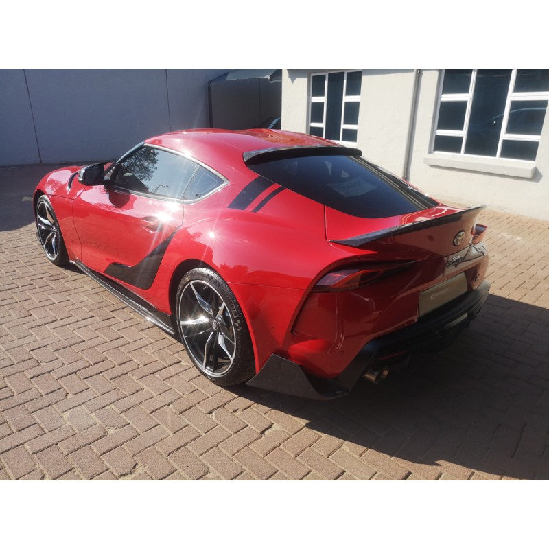 Toyota Supra A90 MX-style carbon fiber side skirts